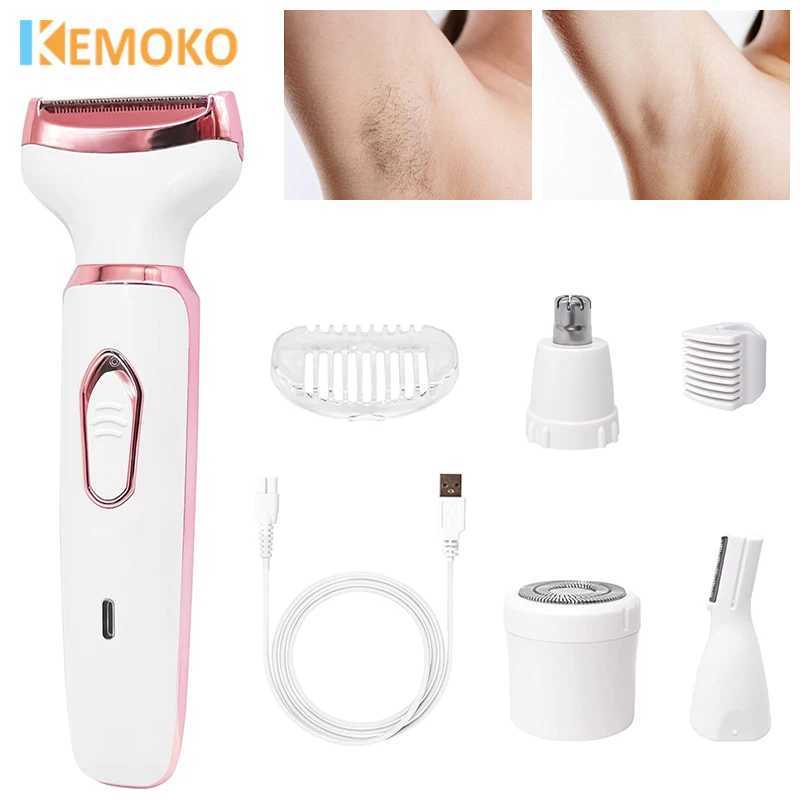 4 in 1 Electric Epilator Painless Bikini Eyebrow Nose for Women Facial Hair Removal Trimmer Face Body Female Shaver Depilator J251117