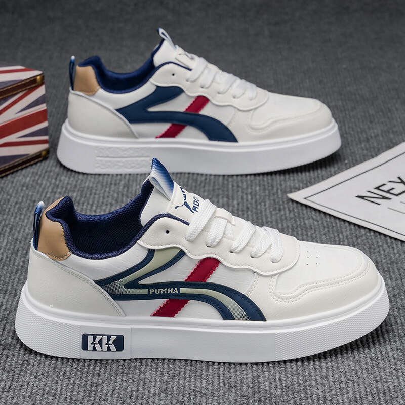 2025 Autumn New Men's Fashion Thick-Soled Height-Increasing Casual Daily Travel Waterproof Leather Panel Shoes Trendy