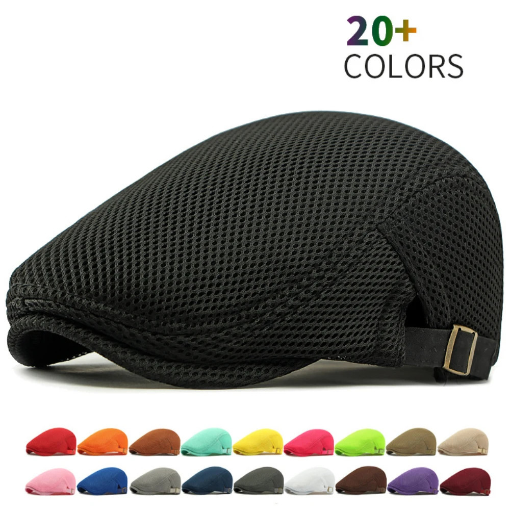 HT4775 Beret Cap Spring Summer Mesh Cap Breathable Sun Hat Women Artist Painter Beret Hat Male Female Ivy Flat Cap Mens Berets 251029
