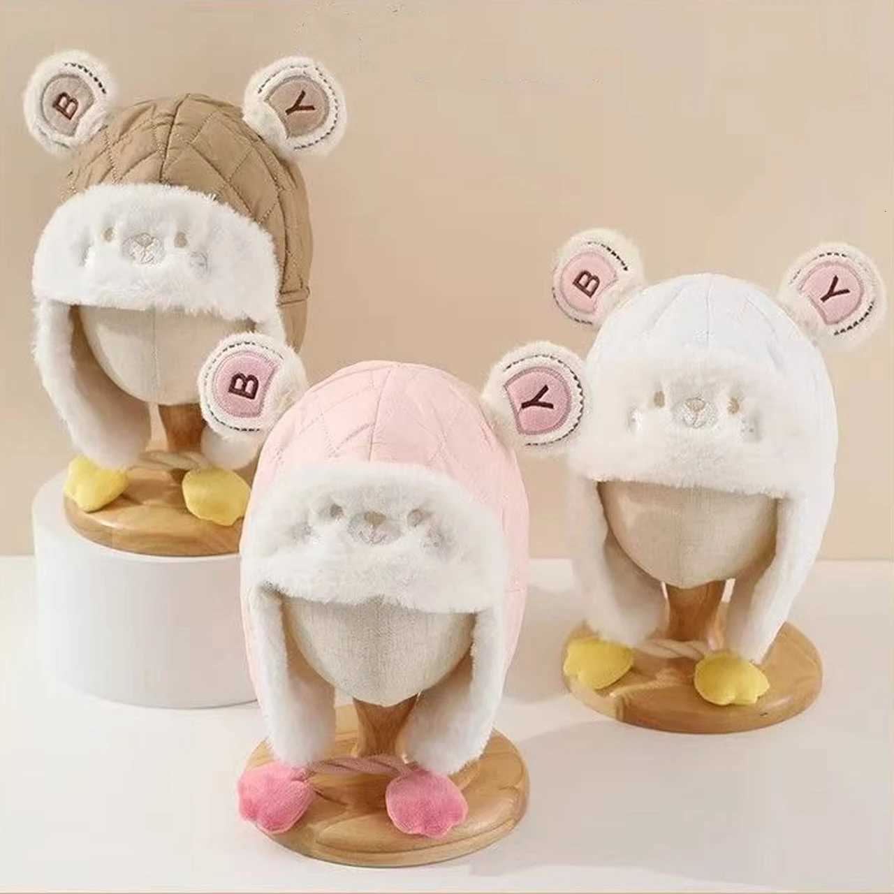 Winter Baby Ear Protection Hat Cute Cartoon Toddler Plush Earmuffs Cap Thick Warm Kids Headgear Bonnet 624Month Boy Girl Beanie251028