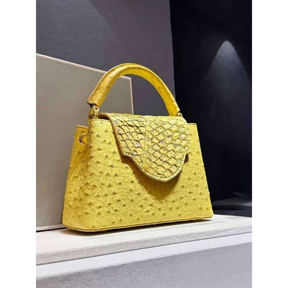 Designer Bags Designer Brand Fashion Leather Ostrich Print Handbag Shoulder Crossbody Bags For Women Sac Main Femme Hot Selling