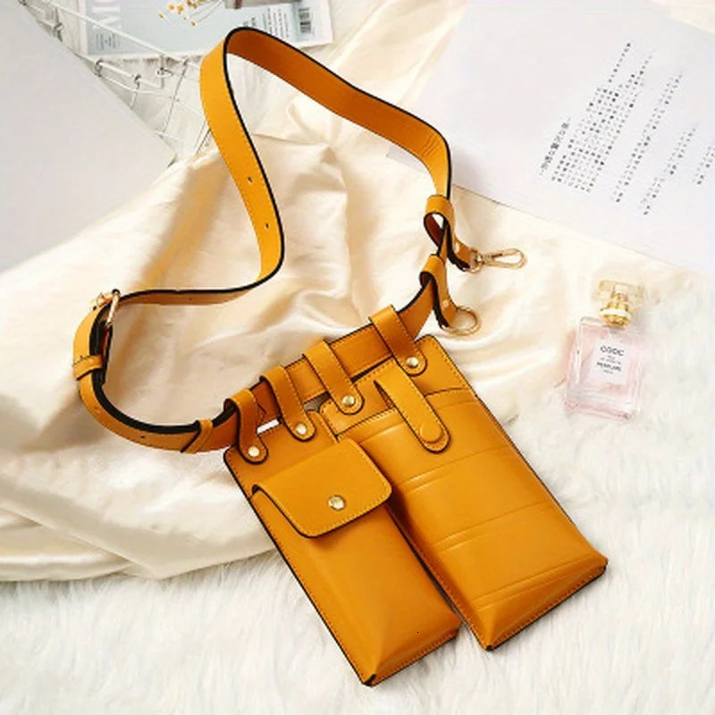 1Pc Women Waist Pack Leather Fanny Pack Women Belt Bag Crossbody Bags for Women Casual Chest Pack Female Purse 251021