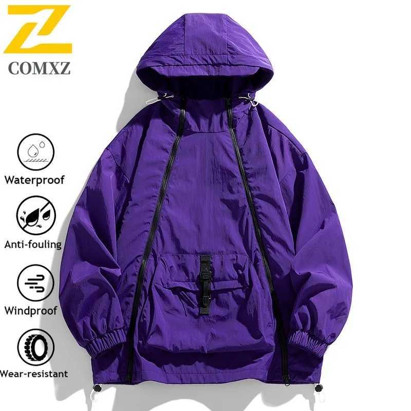 Men Casual Hooded Windbreaker Autumn Korean Style Windproof Outdoor Sportswear Lightweight Hiking Solid Color Breathable Coat J251029