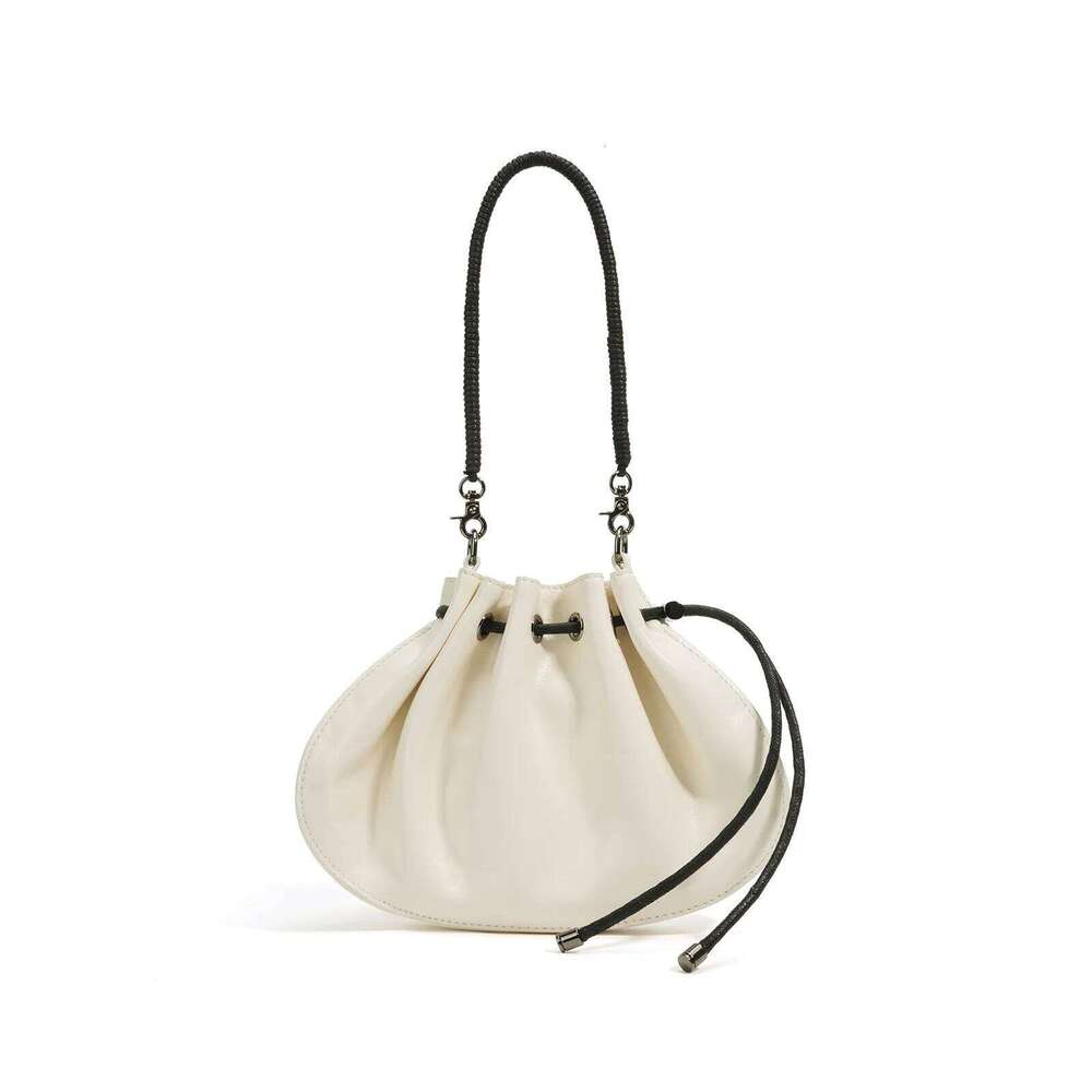Sheepskin Drawstring Pleated Cloud Summer New Genuine Leather Vintage One-Shoulder Crossbody Bag Fashion Ladies Handbag 251029