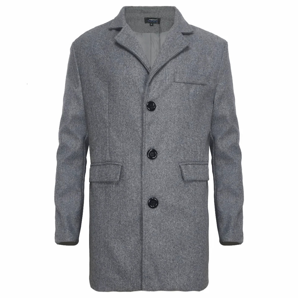 Autumn Winter Mens Casual Wool Coat British Style Mens Long Sleeve Wool Jacket Lined 251029
