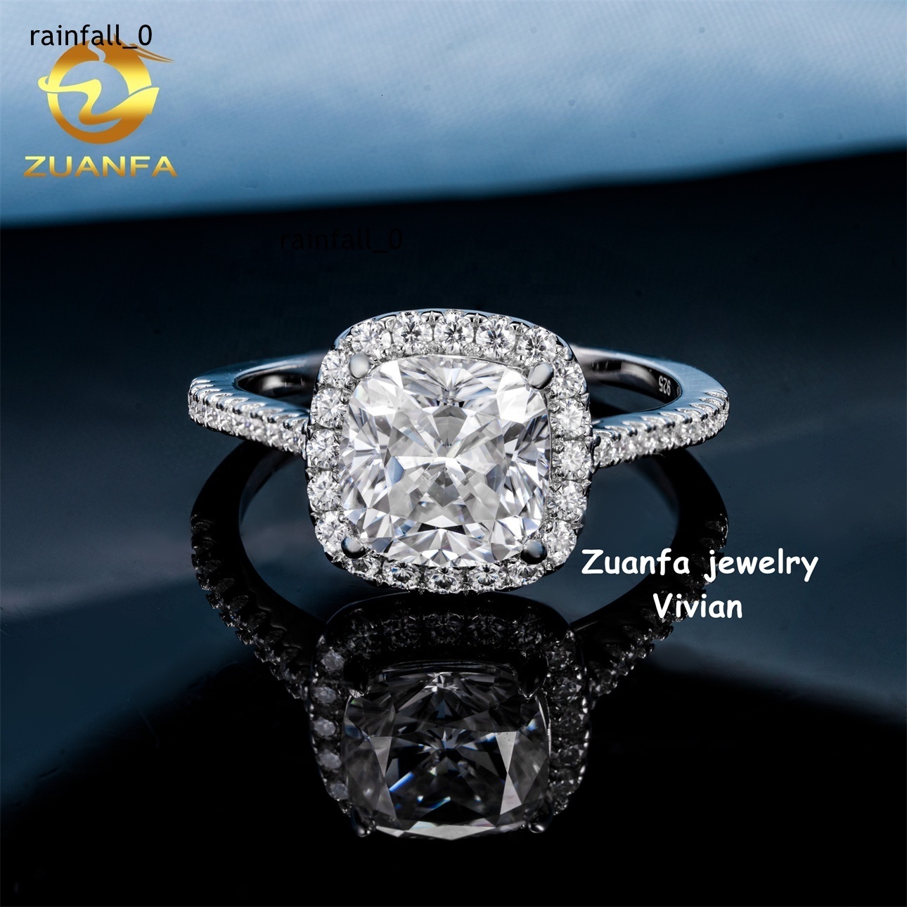 Sterling Silver 925 VVS Moissanite Diamond Fine Jewelry Luxury Iced Out Iced Out Women Moissanite Wedding Rings