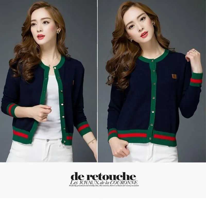 Womens Autumn Casual Simplicity Striped Oneck Long Sleeve Sweater Women Clothes Fashion Loose Allmatch Temperament Knitwear H251029