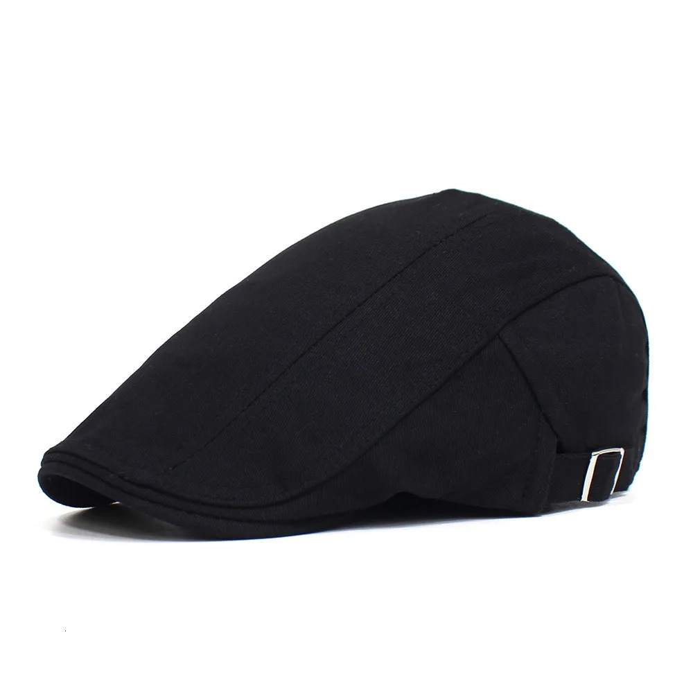 Solid color cotton front cap mens casual cap classic beret 251029