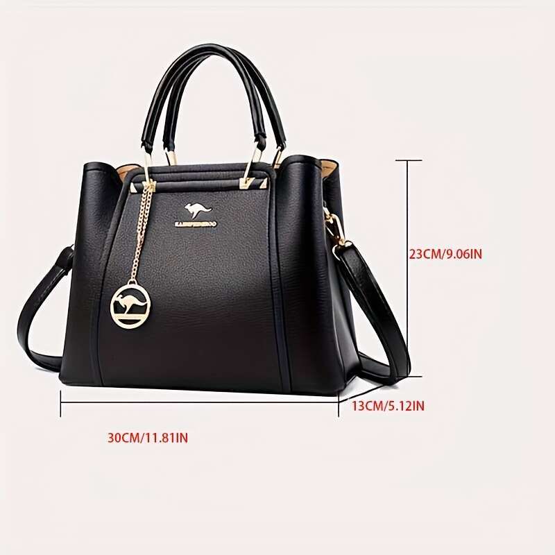 Chic Black Tote Bag Women Versatile Shoulder Handbag With Zip Closure, Polyester Lined, Casual Style, Perfect For Everyday Us