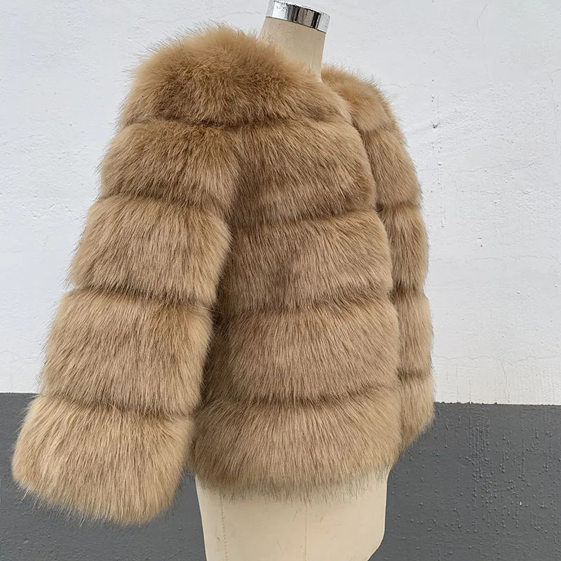 Women Faux Fur Zipper Coats Short Coat Jackets Elegant Jacket Furry Outerwear Party Solid Thick Warm Y2k Streetwear 251028