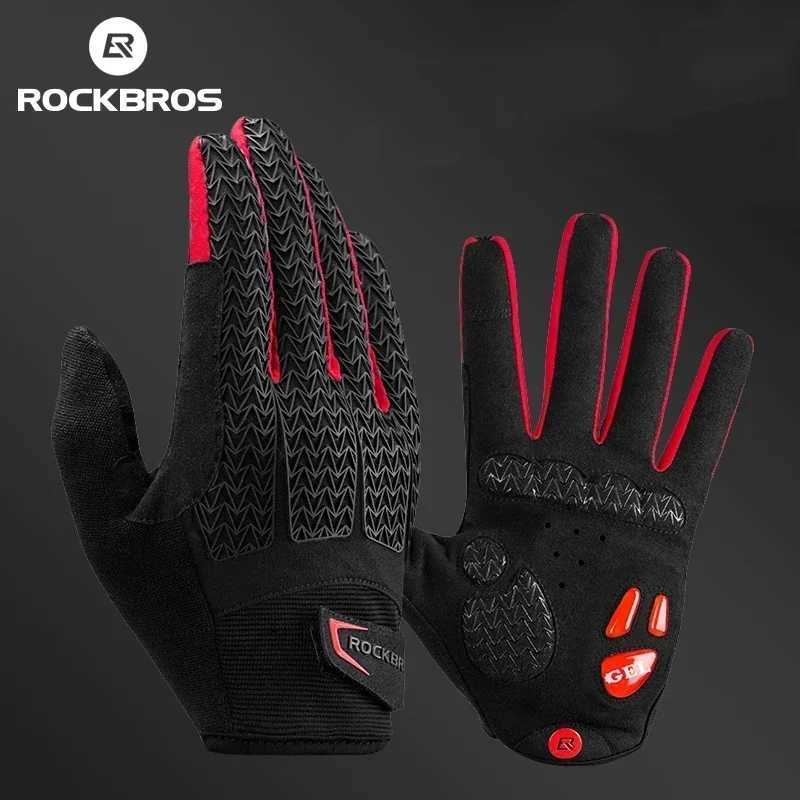 ROCKBROS Windproof Cycling Gloves Touch Screen Riding MTB Bike Bicycle Gloves Thermal Warm Motorcycle Winter Autumn Bike Gloves J2510291