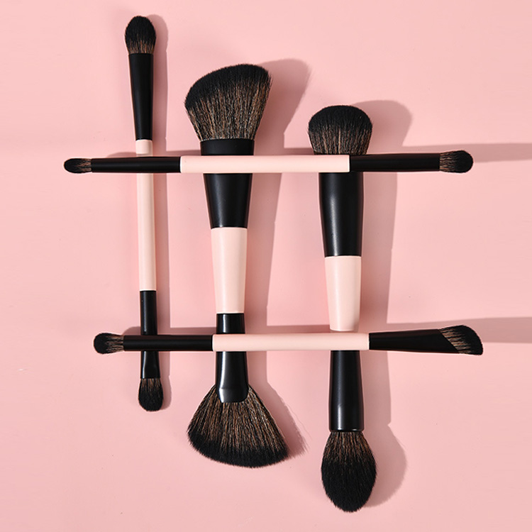 Double-Ended Makeup Brush Set Stylish Luxury Design Large Capacity Loose Powder Brush & Eyeshadow Brush Beauty Tools Direct from Manufacturer