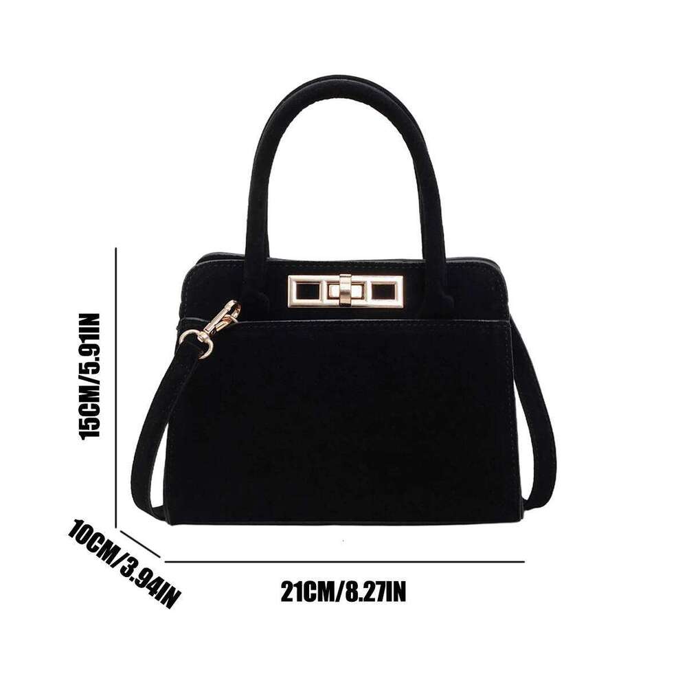 Stylish Retro Solid Color Women s Handbag Shoulder Metal Buckle Deco Adjustable Strap Crossbody Bag for Commuting Daily Use