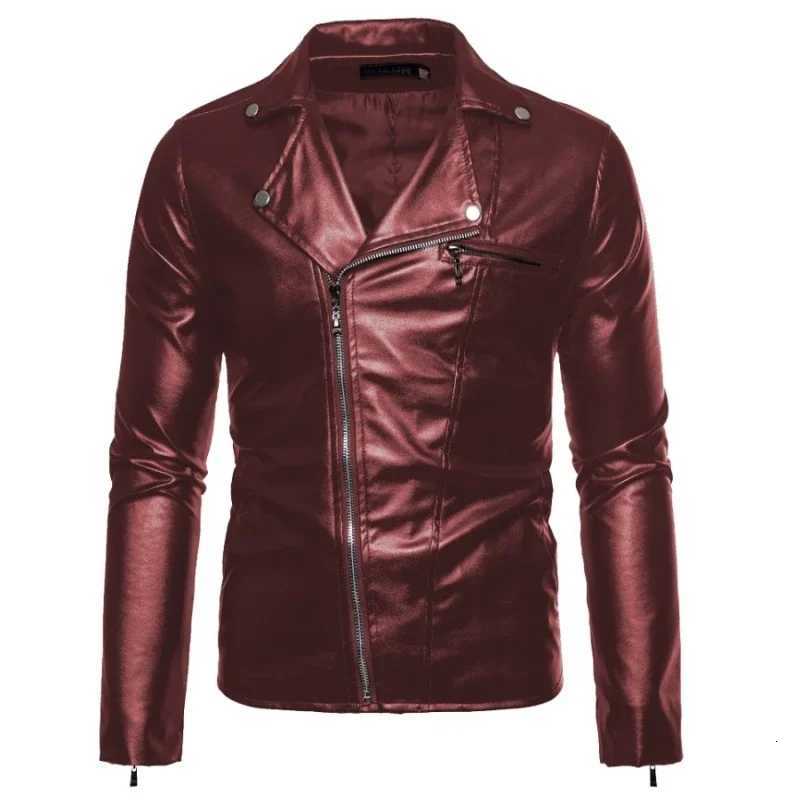 New Jacket Fashion Autumn Winter Men Leather Long Sleeve Lapel Clothing Casual Loose Male Fit Motorcycle Jacket Coat with ZipperT251029
