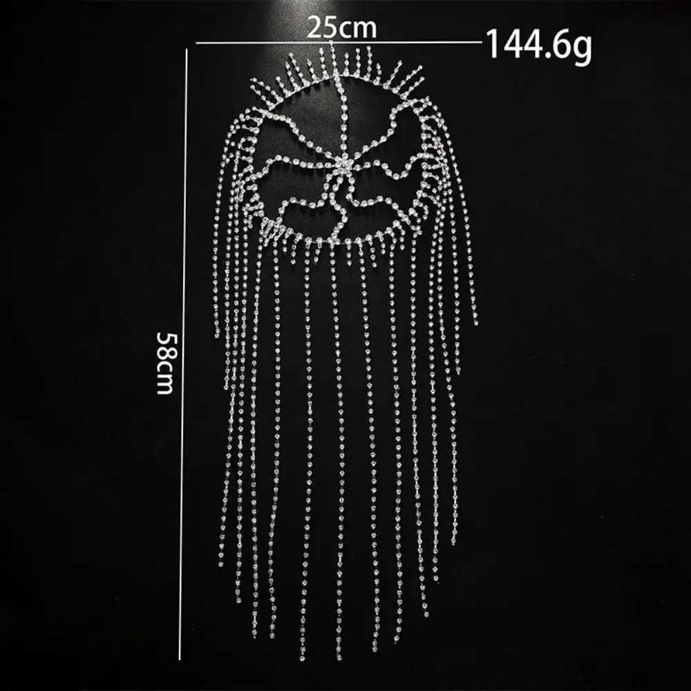 Charming Crystal Tassel Headpiece Chain Hat Stage Performance Jewelry Long Multilayer Rhinestone Hair Chain Tiara NightclubW251029