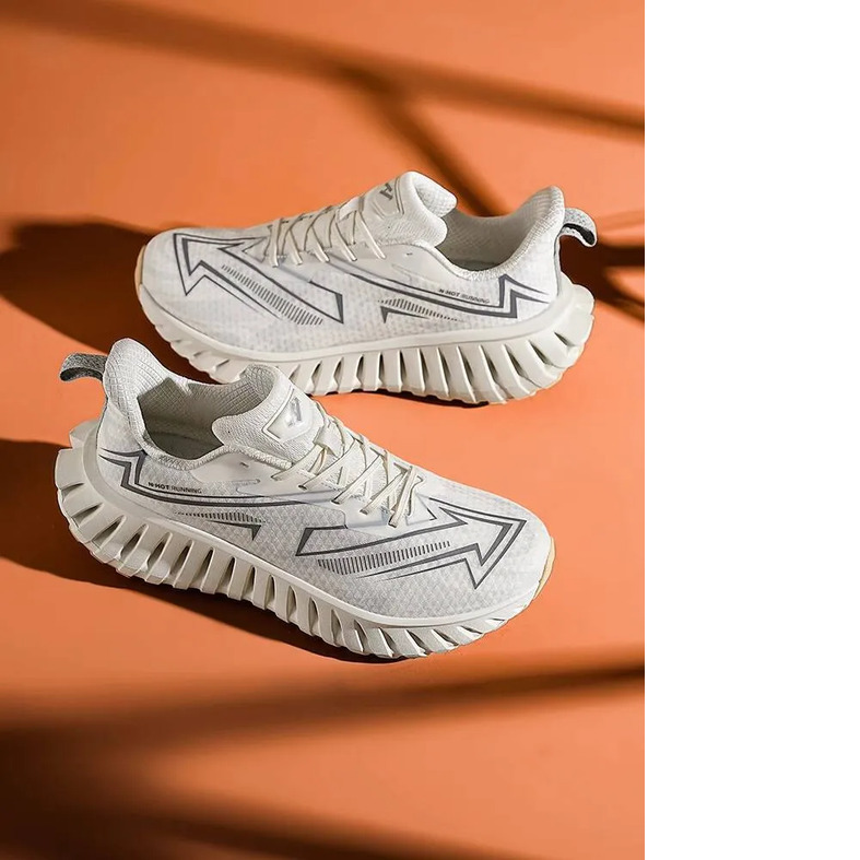 NHOT White Running Shoes for Men Spring Autumn Summer Men's Shoes Shock Absorption Rebound Breathable Wear-resistant Casual Sports Shoes