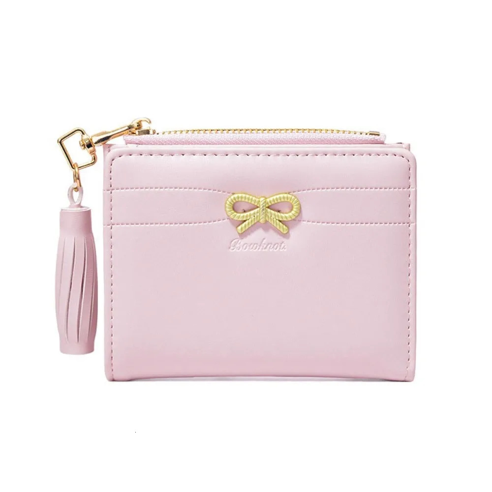 PU Leather Coin Purse Mini Zipper Mini Wallets Bow Portable ID Card Holder Gift 251029