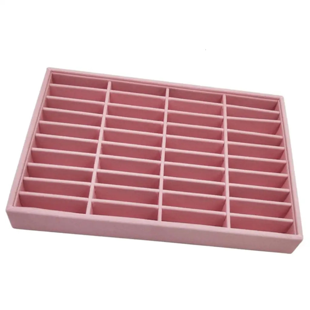 Stylish Velvet Bangle Tray With 40 Slot Inserts Display Stand for WatchBracelet Holder Case Jewelry Storage Rack 251013