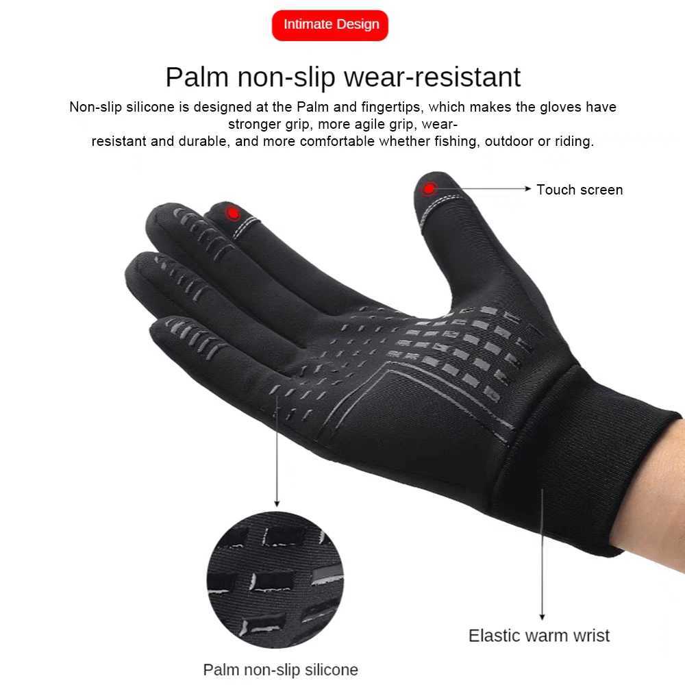 Autumn Winter Men Women Gloves Touch Screen Waterproof Windproof Gloves Outdoor Sports Warm Thermal Fleece Running Ski Gloves J251029