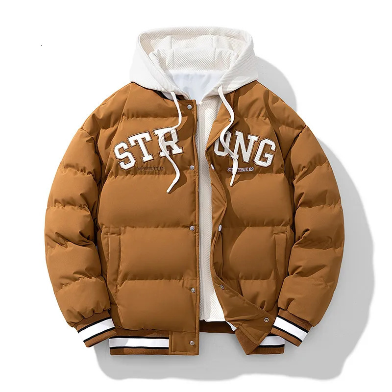 Winter Jacket Mens Zipper Jacket Streetwear Windproof Fashion Jacket Hooded Parkers Winter Thick Thermal Cotton Coat Mens 251028