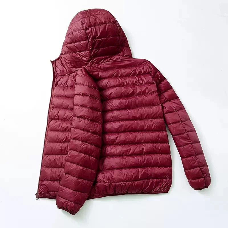 Autumn and Winter Fashion Ultra Light Duck Down Hooded Down Jacket Mens White Duck Down Feather Warm Coat Mens Street Clothing 251028