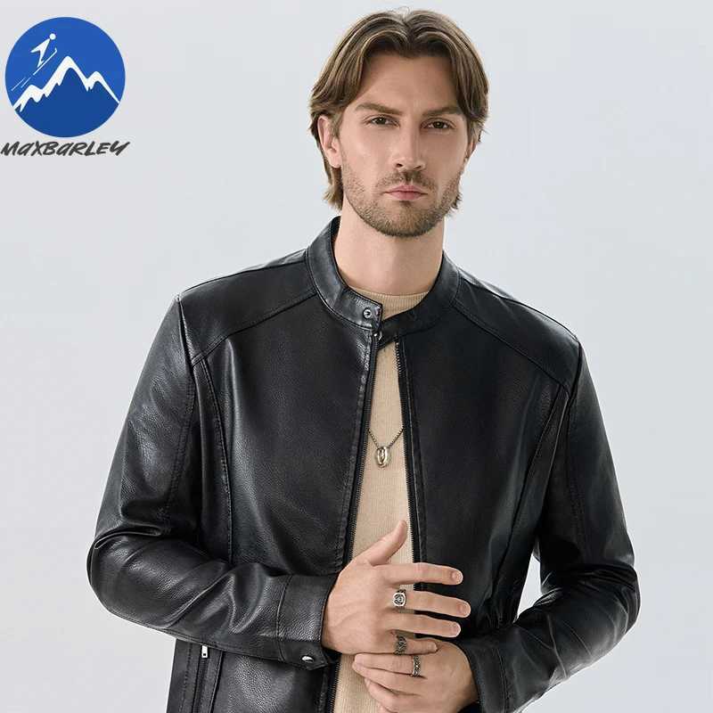 Maxbarley Men Moto Leather Jacket Autumn 8xl Size Windproof Motorcycle Jacket Man 2025 Winter Korean Fashion PU Leather CoatT251029