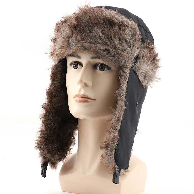 CAMOLAND Men Women Russian Hat Trapper Bomber Hats Winter Thermal Faux Fur Earflap Caps Outdoor Male Ushanka Snow Ski 251013
