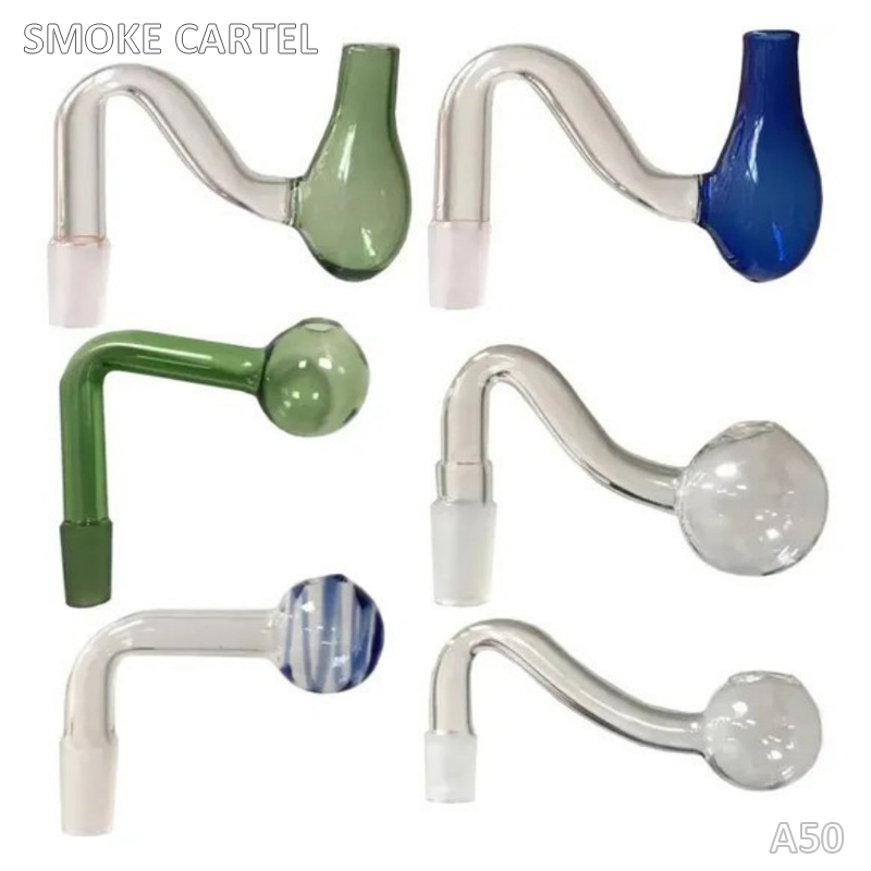 Premium 10cm 14cm 18cm Glass Oil Burner Bowl Pyrex Glass Pipe Banger Downstem Stem Bent Oil Burner Different Shapes