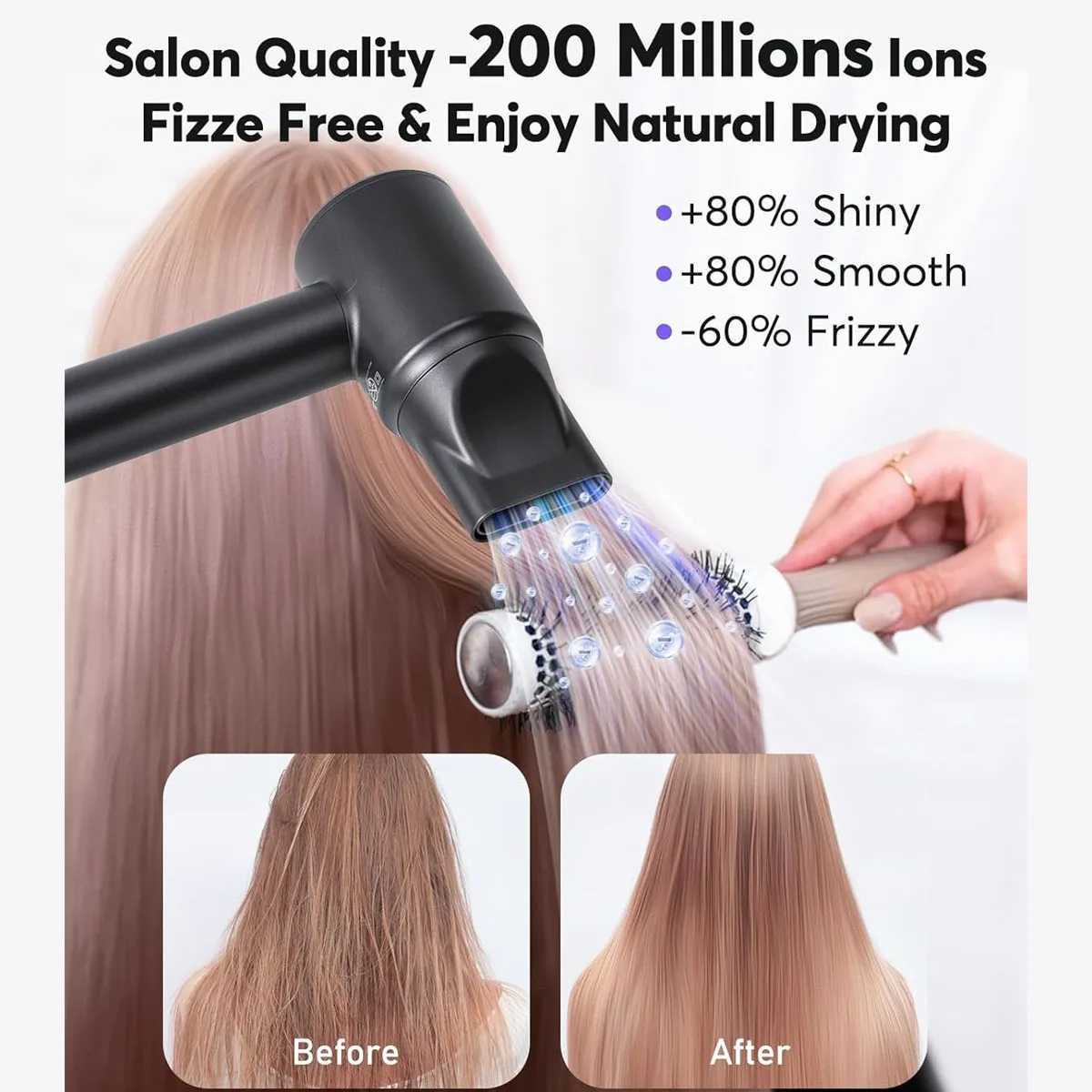 2025 New Professional High Speed Hair Dryer Cold Hot blower Negative Ion Silent Touch Screen Hair Dryer For Home Hair Salons W251029