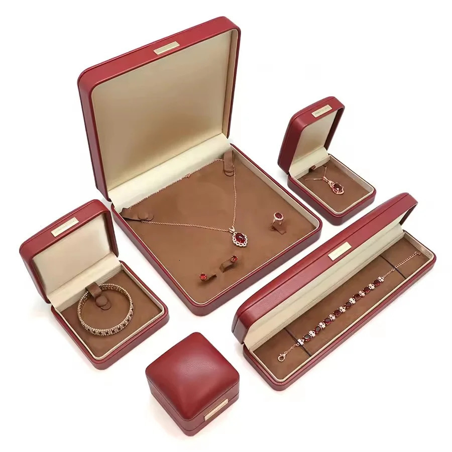 Highgrade PU Leather Jewelry Storage Box Ring Earrings Necklace Pendant Bracelet Gift Casefor Props Display 251013