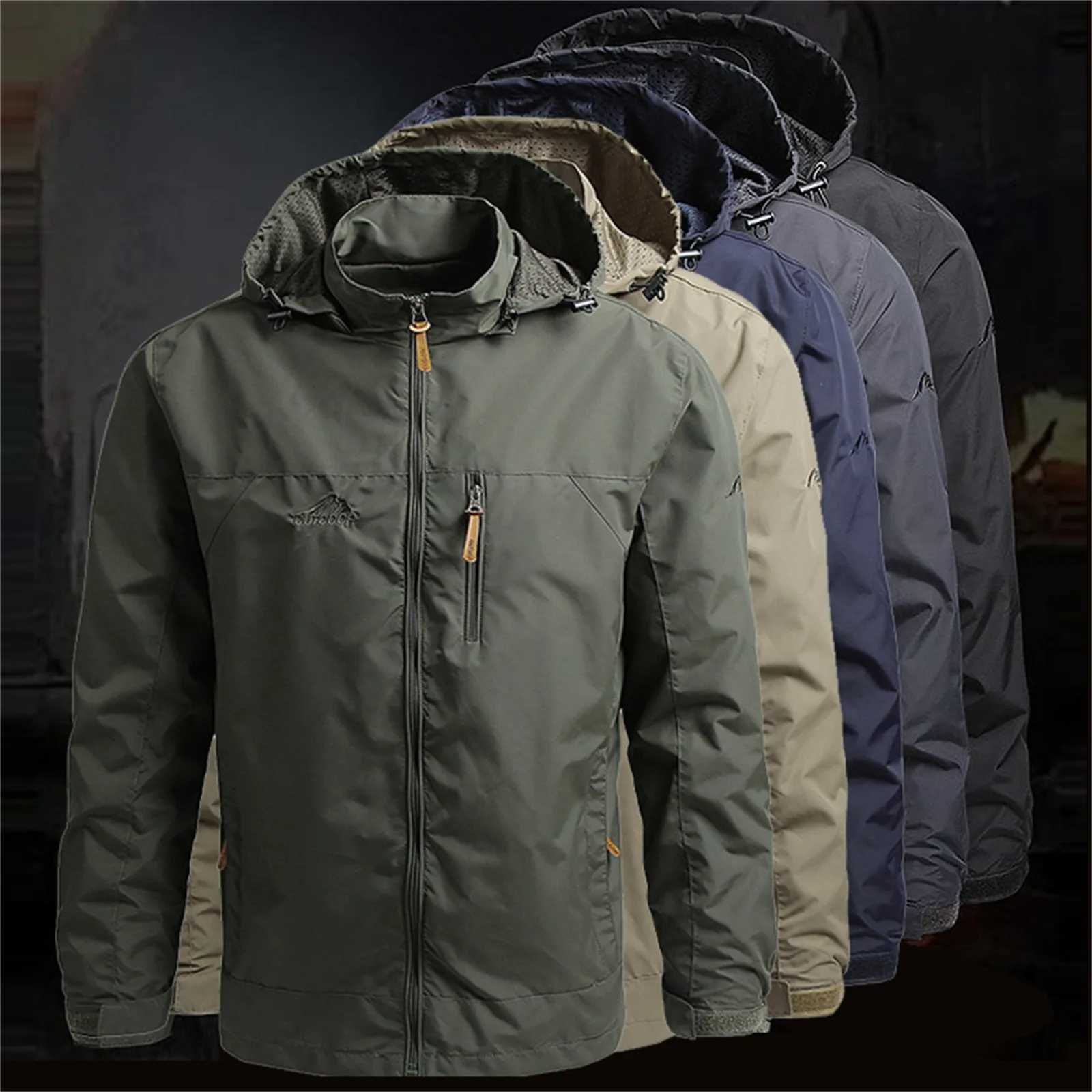 Mens Windbreaker Jackets Waterproof Military Hooded Coat Male New Combat Jackets Men Autumn Outdoor Hiking Biking Bomber Outwear J251029