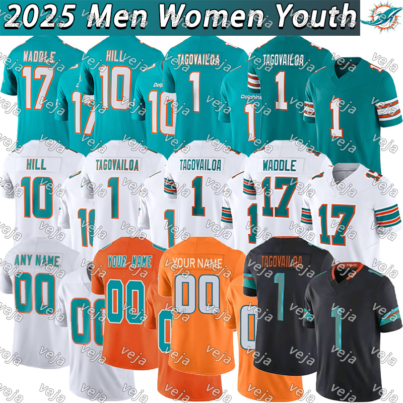 1 Tua Tagovailoa Tyreek Hill Football Jersey Jaylen Waddle Chop Robinson Devon Achane Dan Marino Darren Waller Ollie Gordon II Quinn Ewers Minkah Fitzpatrick Wright