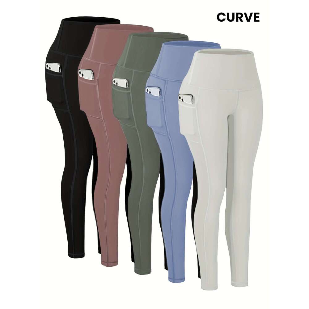 Targeted Five-piece Set of Sports Yoga Pants for Women, High-waisted, Tight, Quick-drying, Compression Pants, High Elasticity, Running, Outerwear, Lon