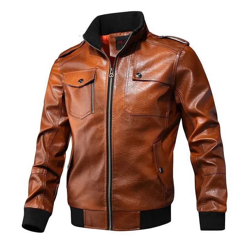 Spring Autumn New Mens Korean Slim Casual PU Leather JacketT251029