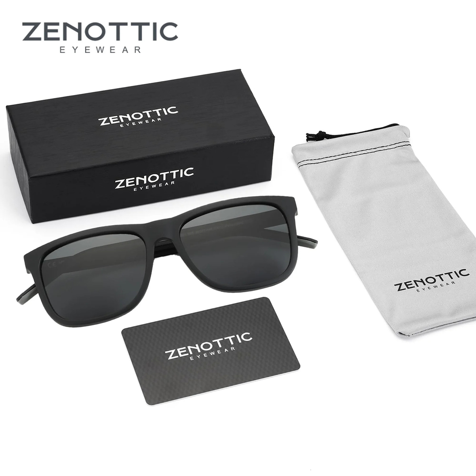 ZENOTTIC Mens Polarized Sunglasses Lightweight TR90 Frame Square UV400 Protection 251013