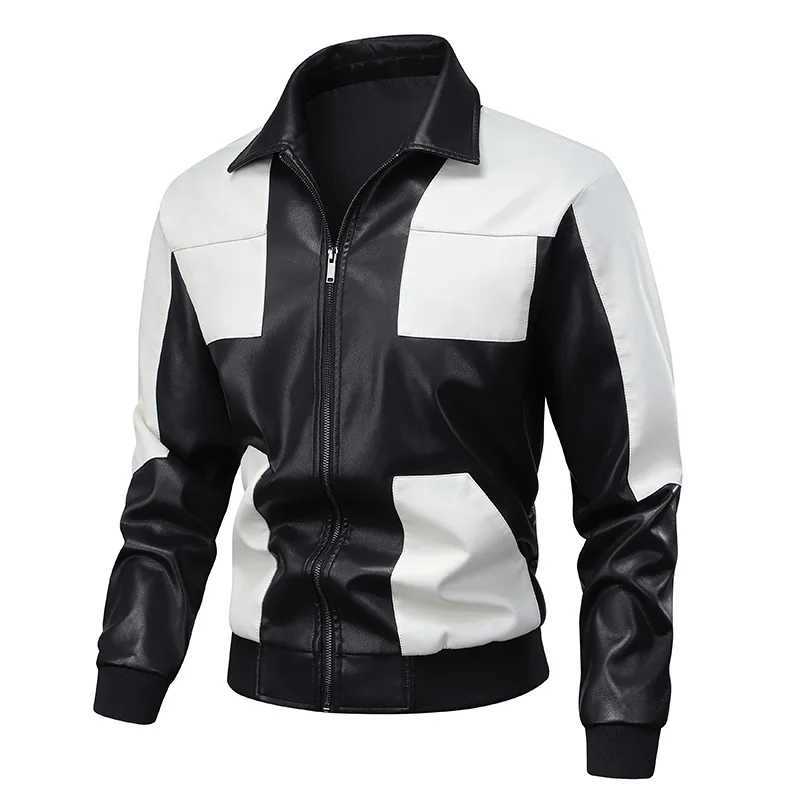 Mens PU Leather Jackets Spring Autumn Cycling Jacket New Fashion Design Outerwear European Style Motorcycle Leather CoatT251029