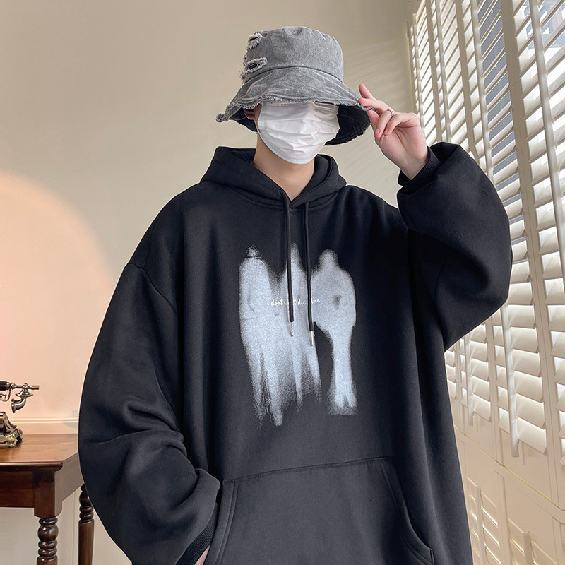 New hooded sweatshirt for men in autumn and winter, designed by kangaroo pocket, American style loose and fashionable casual high street couple top, y