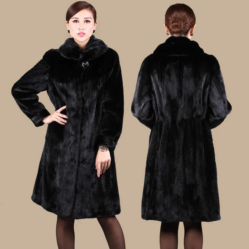 Women Faux Fur Jackets Solid Single Breasted Outerwear Autumn Winter Long Jacket Spliced Coats Loose Fit Pockets Casual 251028