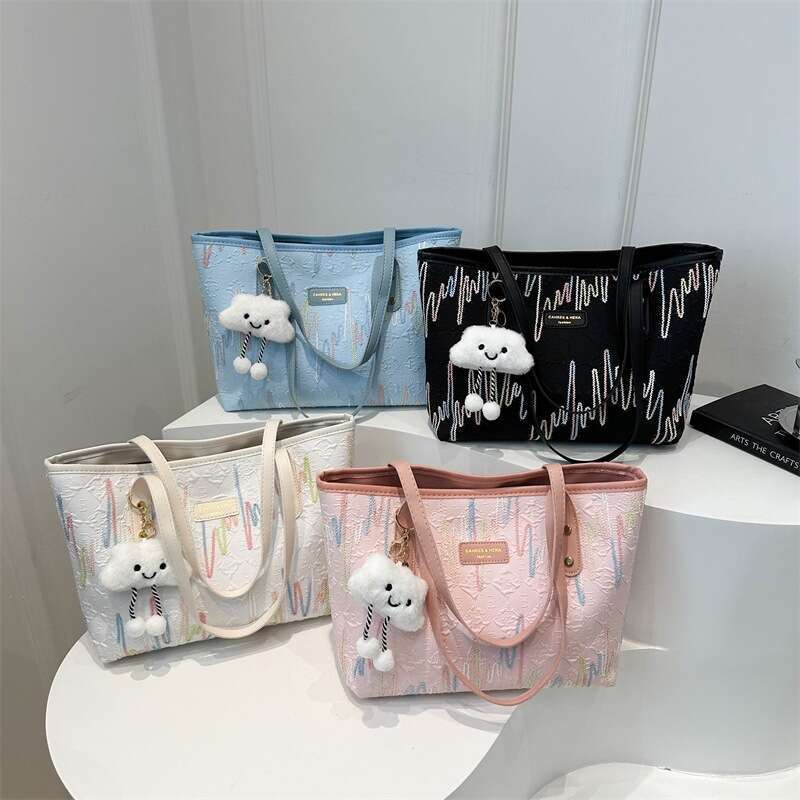 Designer bag Trendy Capacity Zipper for Women 2025 New Simple Large Cute Textured Commuter Tote Shoulder Bag