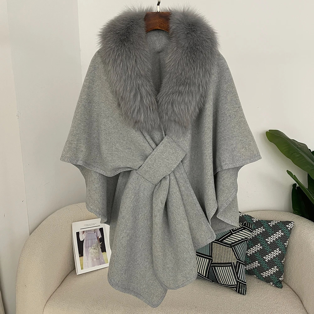 Spring Lanket Scarf Female Real Fur Coat Women Cloak Poncho Winter Warm Shawl Thickening BPashmina Cape Stole Fur Coats 251029