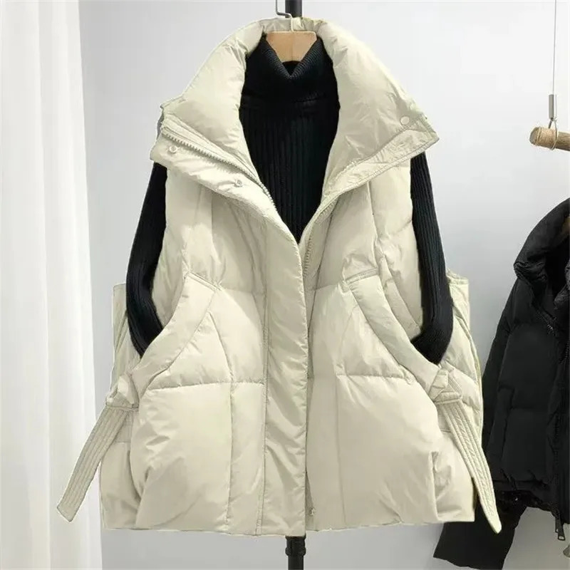Offseason Plus Size Womens Down Cottonpadded Vest Coat 2025 Autumn Winter Female Waistcoat Jacket Fashion Overwear 251029