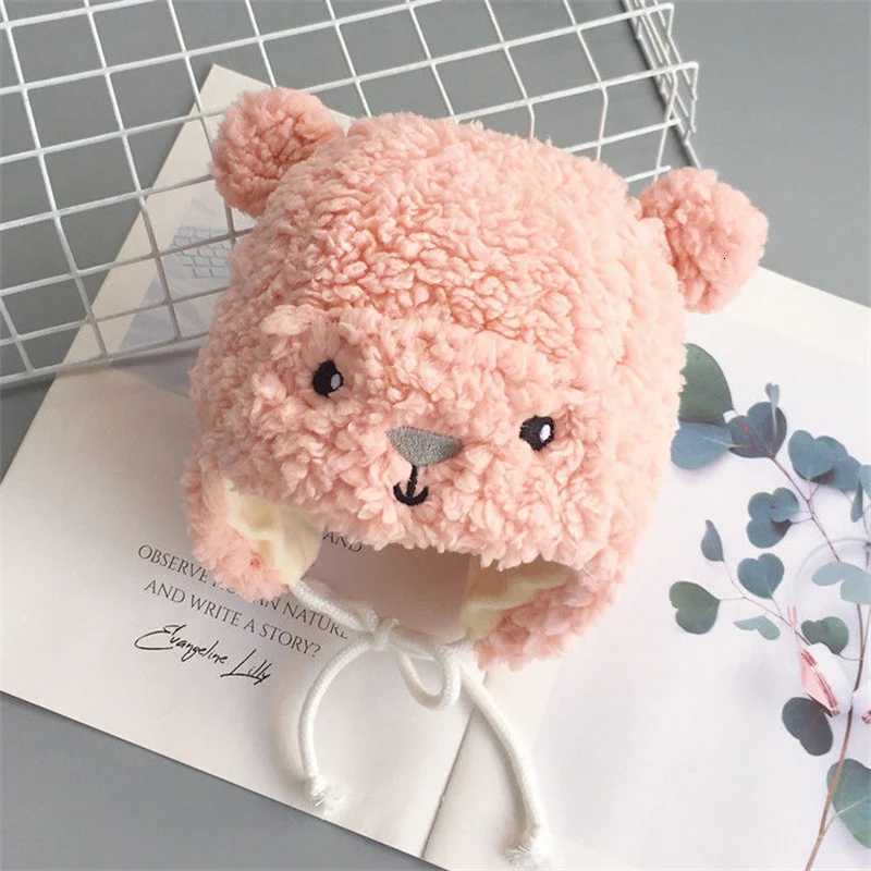 Cute Baby Plush Hat Autumn Winter Warm Cap Infant Boys Girls Bonnet Cartoon Solid Kids Warm Earflap Hat Toddler Accessories251028