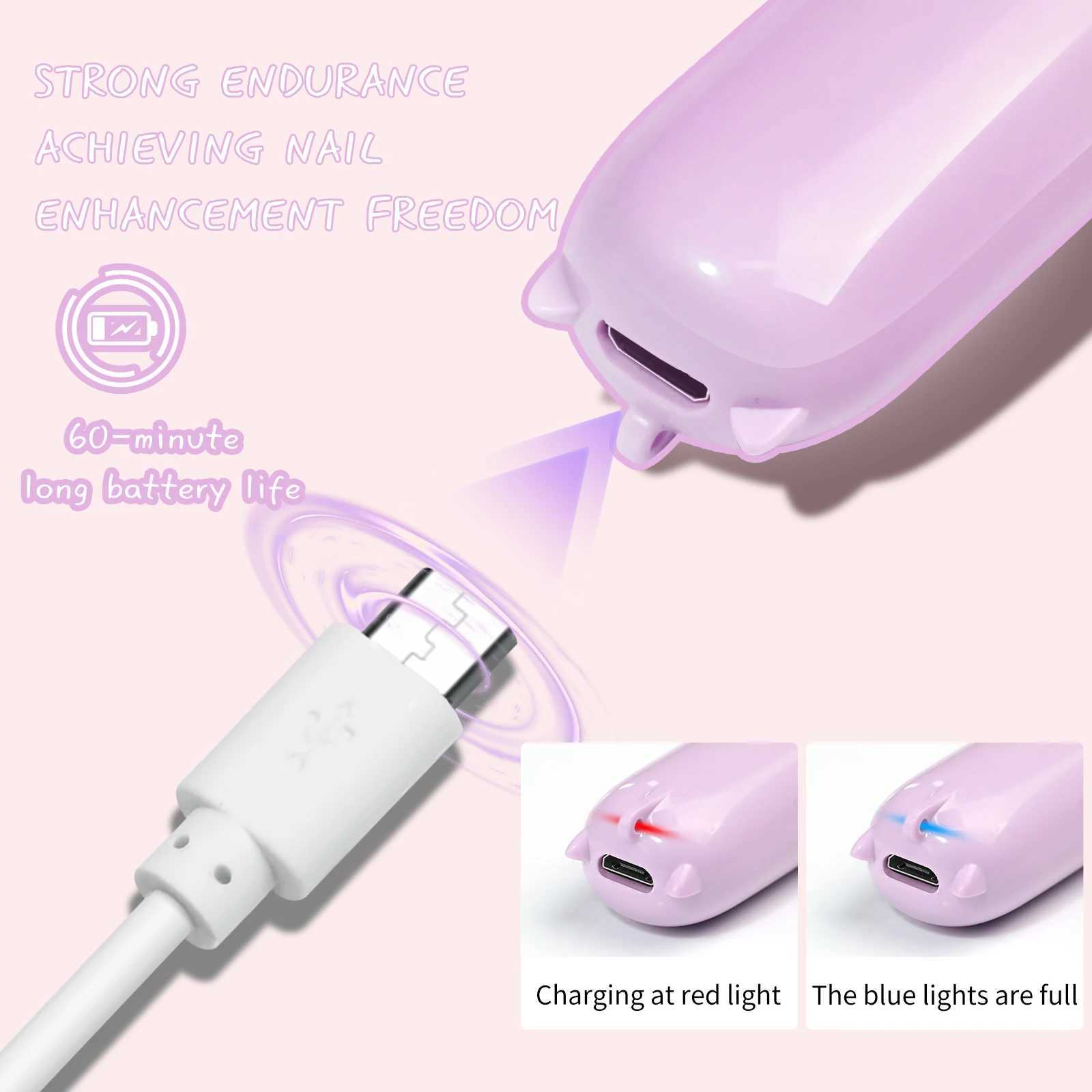 Mini Nail UV LED Lamp Handheld for Drying Nail Gel Polish Portable USB Cute Cat Ear Hand Light Long Lasting Home Salon Supplies J251115