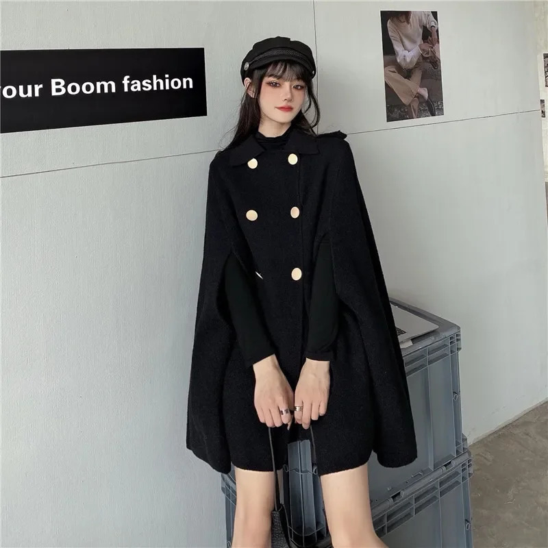 Autumn Winter Plus Size Women Coat Woolen Cloth Cloak Loose Overcoat Female High Quality 2025 Manteau Femme Hiver Oversize 251029