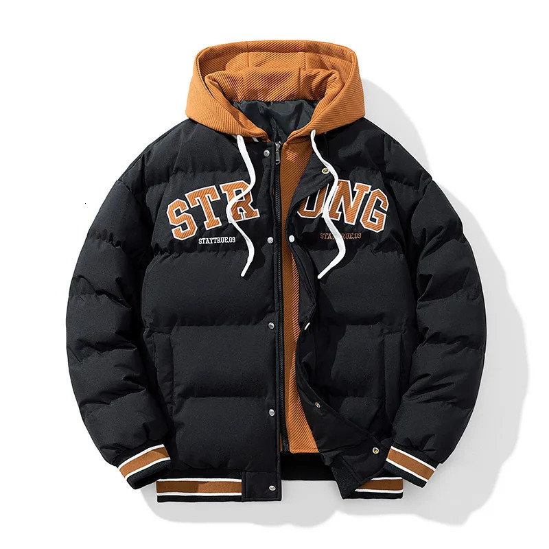 Winter Jacket Mens Zipper Jacket Streetwear Windproof Fashion Jacket Hooded Parkers Winter Thick Thermal Cotton Coat Mens 251028