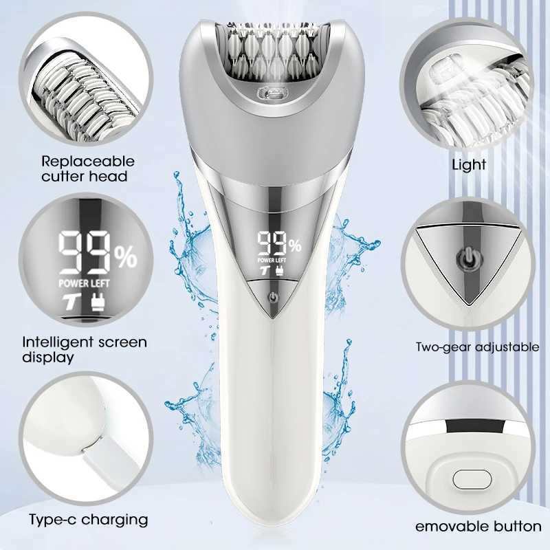 7in1 Electric Razor Bikini Line Trimmer Facial Massager Foot Callus Remover Body Hair Removal for Women Men Waterproof Epilator J251117