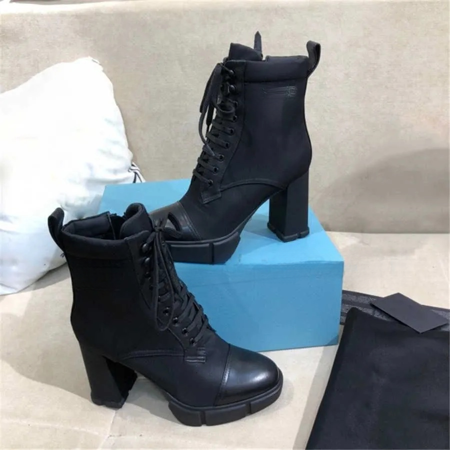 2025 Designer Woman Fashion Boots Leather and Fabric Booties Women Heels Winter Sneakers with 11