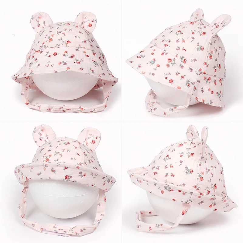 Baby Summer Sun Hat Cartoon Bear Infant Fisherman Cap Toddler Panama Basin Caps Large Brim Visors Outdoor Sunscreen Bonnet 251028
