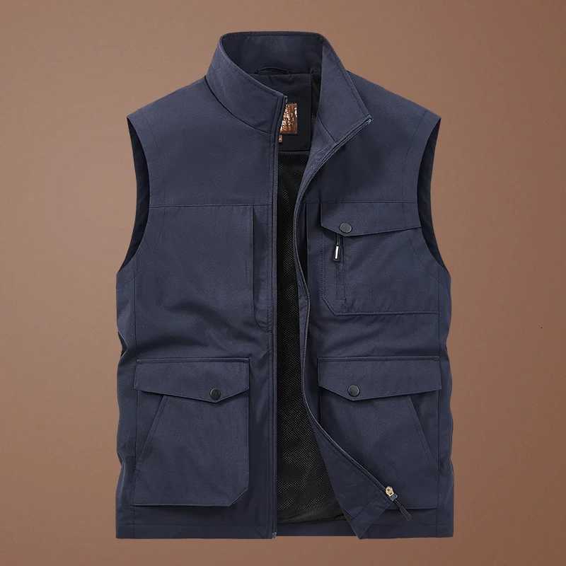 Outdoor Multifunctional Workwear Vest Men Zipper Multi Pocket Sleeveless Jacket Spring Autumn Shoulder Breathable Sports Vests W251029