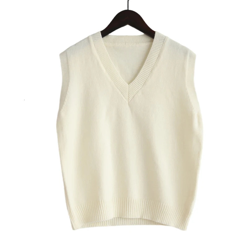 Sleeveless VNeck Sweater Vest Women 2025 Korean Fashion Knitwear Spring Autumn Solid Color Allmatch Pullovers Waistcoats Tops 251029